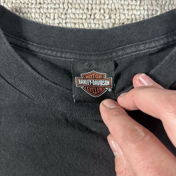 Harley Davison Skull Graphic Shirt Men’s XXL Buckeyes Dayton Ohio Motorcycle Y2K - Picture 9 of 11